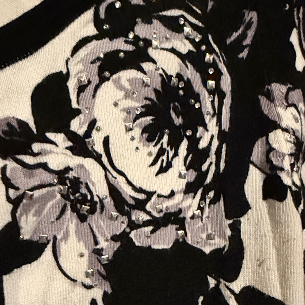 White House Black Market Holiday Floral Cardigan View 4